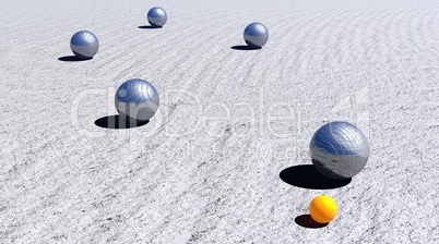 Petanque game by daylight