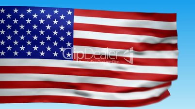 Seamless loop waving USA flag