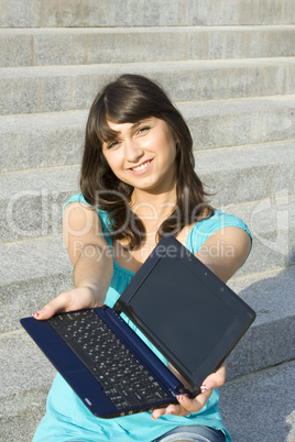 Young girl with a Laptop