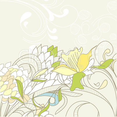 Vintage floral design element