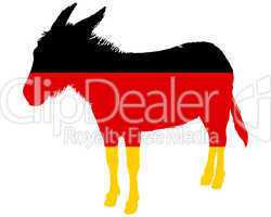 Esel in deutschen Nationalfarben