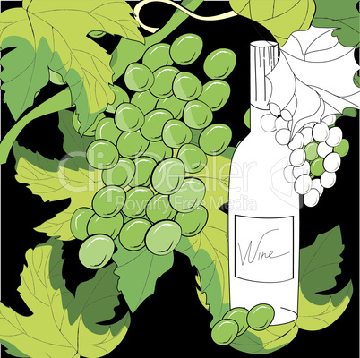 Background with bottle for wine