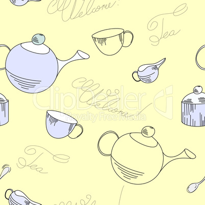 Tea seamless pattern