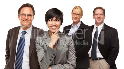 Businessmen and Businesswomen on White