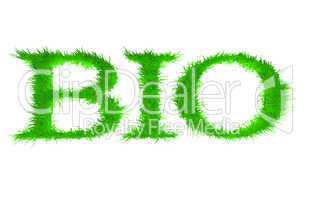 Bio. Letters with grass on it.