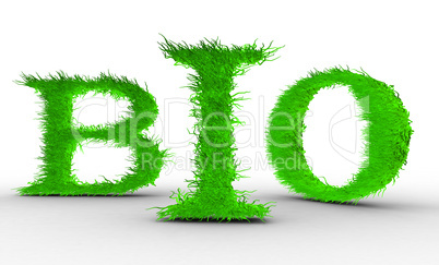 Bio. Letters with grass on it.