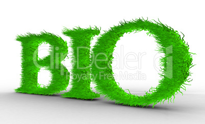 Bio. Letters with grass on it.