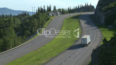Trucks on highway time lapse