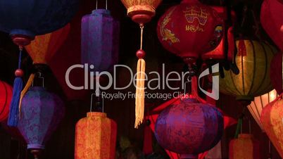 Vietnamese Chinese Lanterns hang in a shop in Hoi An, Vietnam
