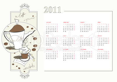 Template for calendar 2011