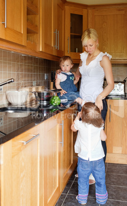 Family in the kitchen