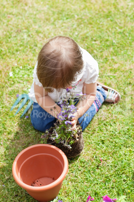 Cute girl with flowers