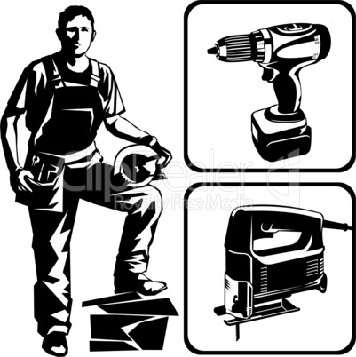 worker and tools