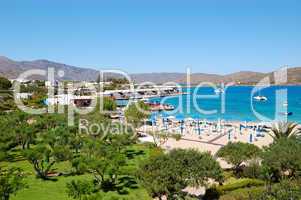 Beach and recreation area of luxury hotel, Crete, Greece