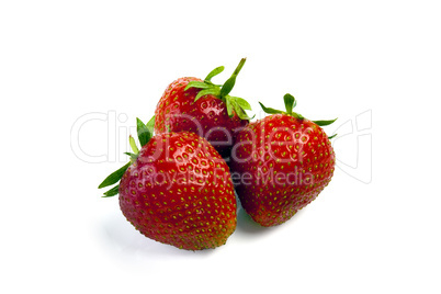 Strawberries on white background