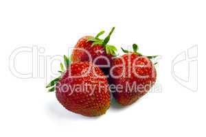 Strawberries on white background