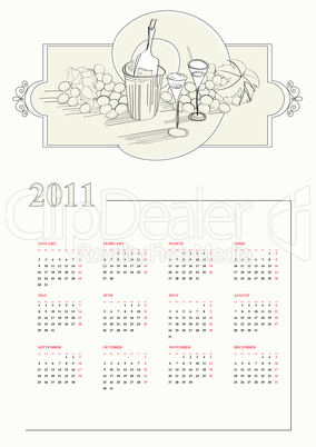 Vintage calendar for 2011