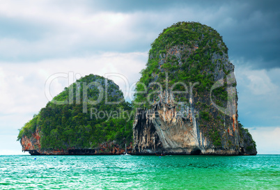 High cliffs on the tropical island High cliffs on the tropical island