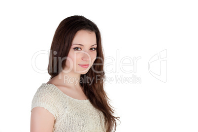 Fashion model posing on a white background