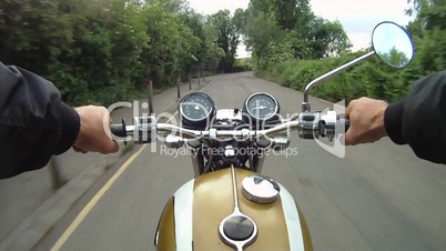 Motorbike journey along rural road