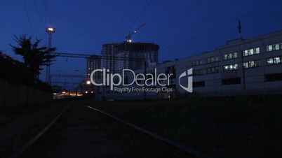 Night passenger train  time lapse (Full HD)