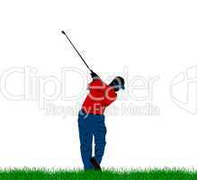 Golfschlag Golfspieler