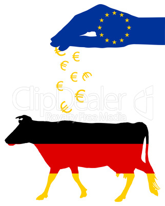 Deutsche Kuh mit EU Subventionen