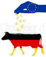 Deutsche Kuh mit EU Subventionen