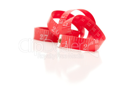 Red Measuring Tape on White