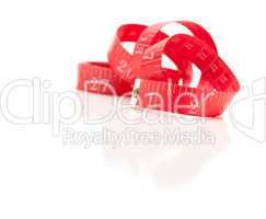 Red Measuring Tape on White