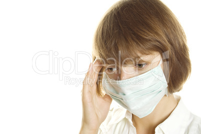 Woman With Flu Mask