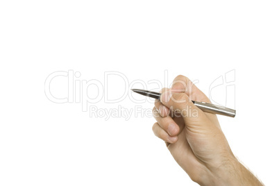 Businessman with pen in hand