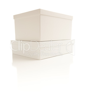 Stacked White Boxes with Lids Isolated on Background