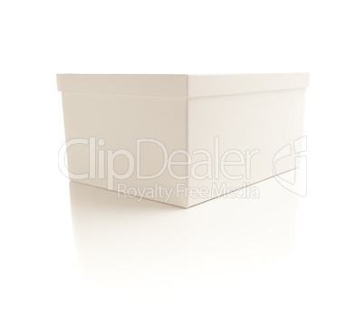 White Box with Lid Isolated on Background