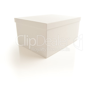 White Box with Lid Isolated on Background