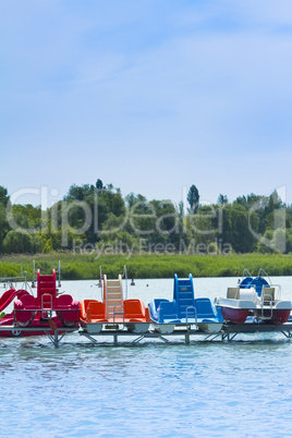 paddle boats on the beach