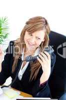 Confident businesswoman on phone