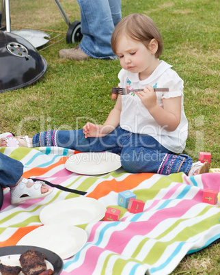 Little girl having a picnic Little girl having a picnic