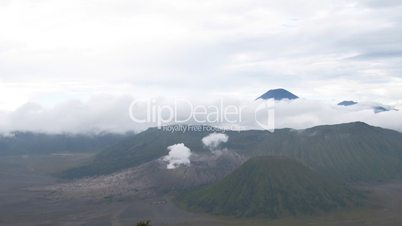 Indonesian volcanos lanscape timelapse