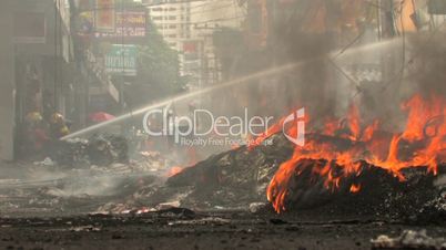Burning City Street, Bangkok, April 2010