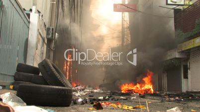 Burning City Street, Bangkok, April 2010