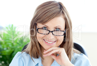 Attractive woman sitting on a chair