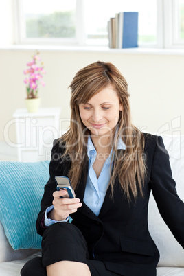 Self-assured businesswoman with a laptop