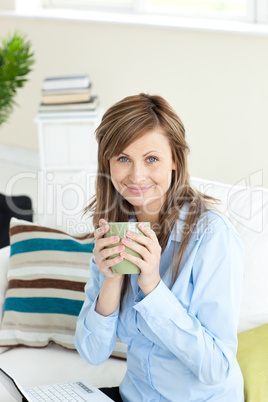 Beautiful businesswoman smiling at the camera