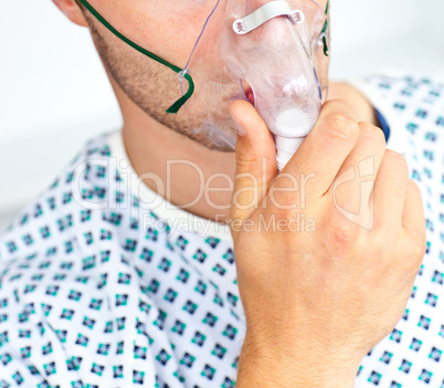 Close-up of a patient with a mask