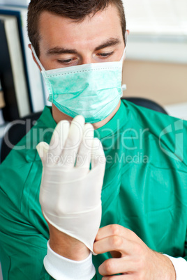 Portrait of a surgeon in scrubs uniform