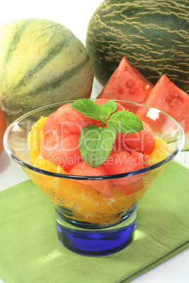 Melonen Orangen Salat