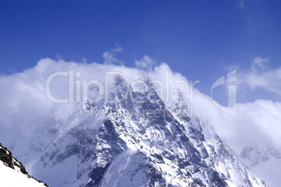 Caucasus Mountains in cloud