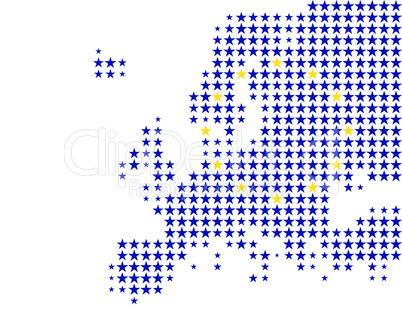 Karte und Fahne von Europa