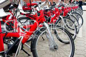 row of the bicycles